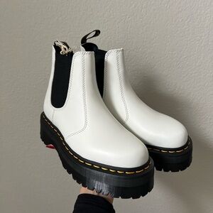 NEW Dr. Marten platform boots in white